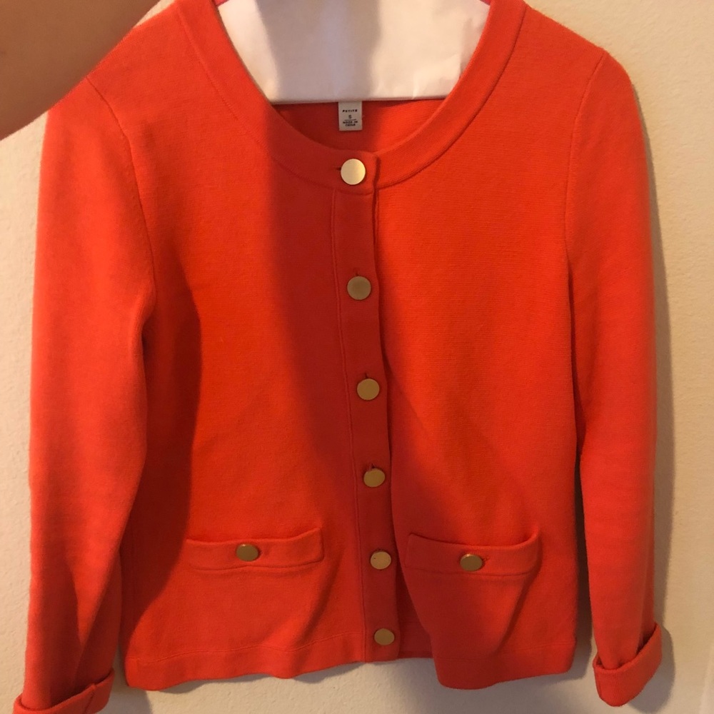 Orange Cardigan Sweater